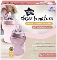 汤美星 Closer to Nature 柔软硅胶婴儿奶瓶(9 盎司,2 个装,粉色)