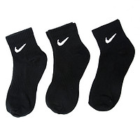 88VIP：NIKE 耐克 運動襪男襪女襪透氣黑色襪子三雙裝中幫襪SX7677-010