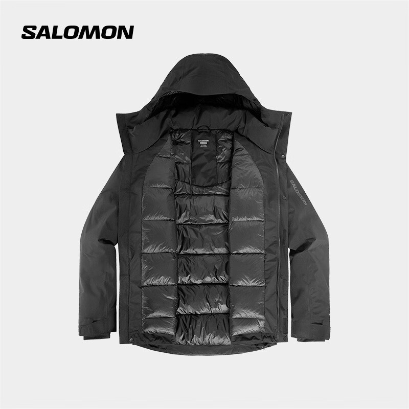 salomon 萨洛蒙 男款 户外运动休闲防风蓬松保暖羽绒服外套 PATROLLER GTX DOWN 深黑色 C21033 M