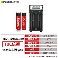 德力普（Delipow）18650锂电池 10C高倍率大电流动力型3.7V大容量2000mAh充电套装