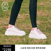 ASH女鞋2023IMPULS BIS休闲鞋增高单鞋鞋小白鞋 白色/玫红色 36瘦脚选小一码