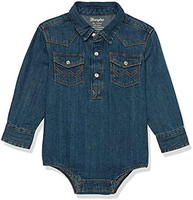 Wrangler 威格 Baby Boys' Long Sleeve Denim Bodysuit