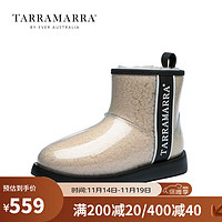 TARRAMARRA 女士冬季新款迷你短靴透明款果冻雪地靴轻便防水防寒 （尺码偏小 建议选大一码）