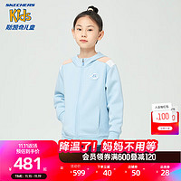 Skechers斯凯奇女大童连帽外套春秋款运动服舒适衣服P323G022 荷兰运河蓝/02NL 160cm