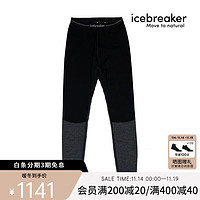 icebreaker美利奴羊毛男260 ZoneKnit™ 户外运动贴身打底长裤滑雪保暖内层 091/黑灰色 XL