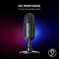 RAZER 雷蛇 Seiren V2 X USB 电容麦克风，用于 PC 上的流媒体和游戏：超心形拾音模式   内置减震器