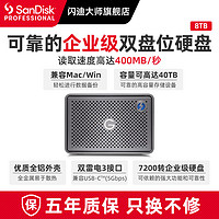 SanDisk professional 闪迪大师 极锐移动硬盘8t企业级移动桌面硬盘双插槽雷电3高速传输
