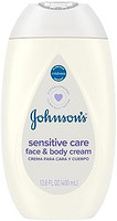 强生婴儿 Johnson's Sensitive Care 婴儿面部和身体霜,日常保湿婴儿霜,*,滋养舒适干燥,敏感肌肤,淡香味