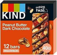KIND 仁 花生酱黑巧克力营养棒 - 高蛋白质和天然产品- 12条，每条40g