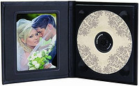 CD 經典皮革 CD/DVD 支架,帶可選照片(黑色)