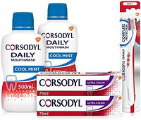 Corsodyl 康索迪 Gum Care 護理套裝(1 x 完全保護牙刷,2 x 超清潔牙膏和 2 x 日常漱口水清涼薄荷)