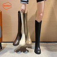 SHOEBOX 鞋柜 2023新款秋季靴子女不过膝长筒靴女时尚潮流时装靴女