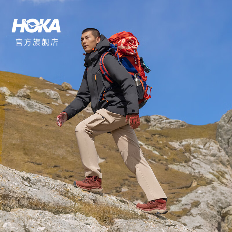 HOKA ONE ONE【李现同款】男款户外羽绒派克M waterproof Down Parka防水保暖 深灰色 XL