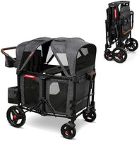 RADIO FLYER Voya XT 四轮手推车,4 座儿童推车,婴儿推车,灰色,大号