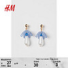 H&M 女士配飾耳環時尚潮流小眾設計花朵造型耳墜耳釘0995395 金色/藍色 NOSIZE