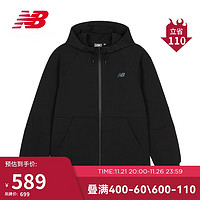 NEW BALANCE 23年男款早秋百搭连帽跑步针织外套6DD38651 BK XL