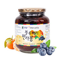 全南 韓國進口 全南 蜂蜜藍莓漢拿峰蜜橘飲品 1kg 整顆藍莓 水果茶 蜜煉沖飲果醬 秋季飲品