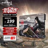 Great Wall 长城 512GB SSD固态硬盘 SATA3.0接口 长江存储晶圆 国产TLC颗粒高速稳定读写 GT580系列