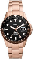 FOSSIL 男式蓝色 GMT 不锈钢三指针手表(型号:FS6027),