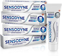 SENSODYNE 舒適達 修復和保護美白牙膏，用于敏感牙齒和預防蛀牙的牙膏，3.4盎司/支（約96.4克/支）（4 支裝）