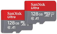 SanDisk 閃迪 128GB 2 件裝 SDXC UHS-I 存儲卡(2x128GB)帶適配器-SDSQUAB-128G-GN6MT