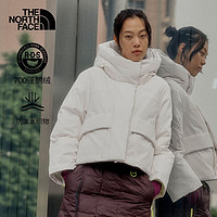 北面（The North Face）UE先锋设计连帽羽绒服女防泼水短款保暖外套83PW N3N/白色 S/155/80A