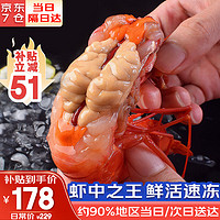 哆鲜生 特大红魔虾 远洋捕捞超大胭脂魔鬼红虾新鲜活冷冻刺身级虾类生鲜 大号 7-9条/盒（约16-19cm）