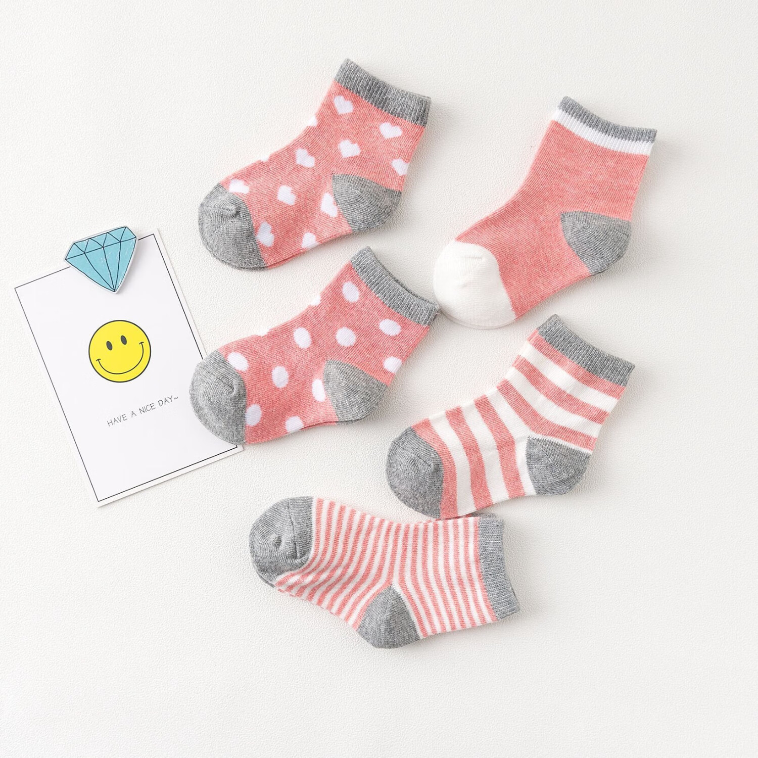 Kissbaby A类儿童中筒棉质袜子 5双