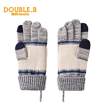 MIKI HOUSE MIKIHOUSE兒童手套冬季保暖五指觸屏卡通羊毛線手套Double_B