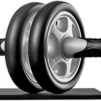 Ultrasport 腹部训练器 AB 滚轮，包括膝盖垫，多功能腹部肌肉滑板车，也适合老年人，节省空间的可折叠肌肉训练器