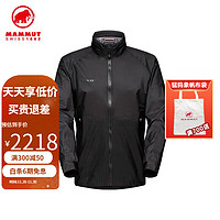 MAMMUT 猛犸象 Lightweight男士輕便實用柔軟彈性透氣輕薄硬殼風衣經典 0001黑色 S