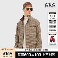 C 'N'CCNC男装秋冬新款夹克外套品牌男装立领绵羊毛外搭 棕色花版 48 (170/88A)