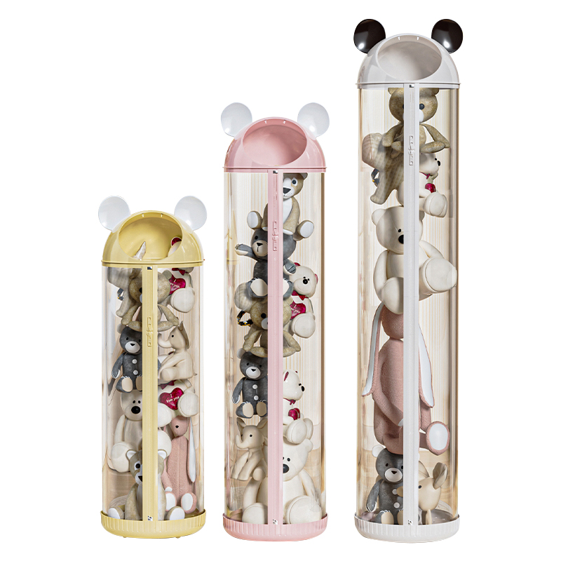 升级拉链款毛绒娃娃收纳桶网兜玩偶公仔收纳筒子女生玩具收纳