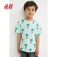 H&M HM童装男童T恤季经典印花简约清新风纯棉圆领短袖1023624