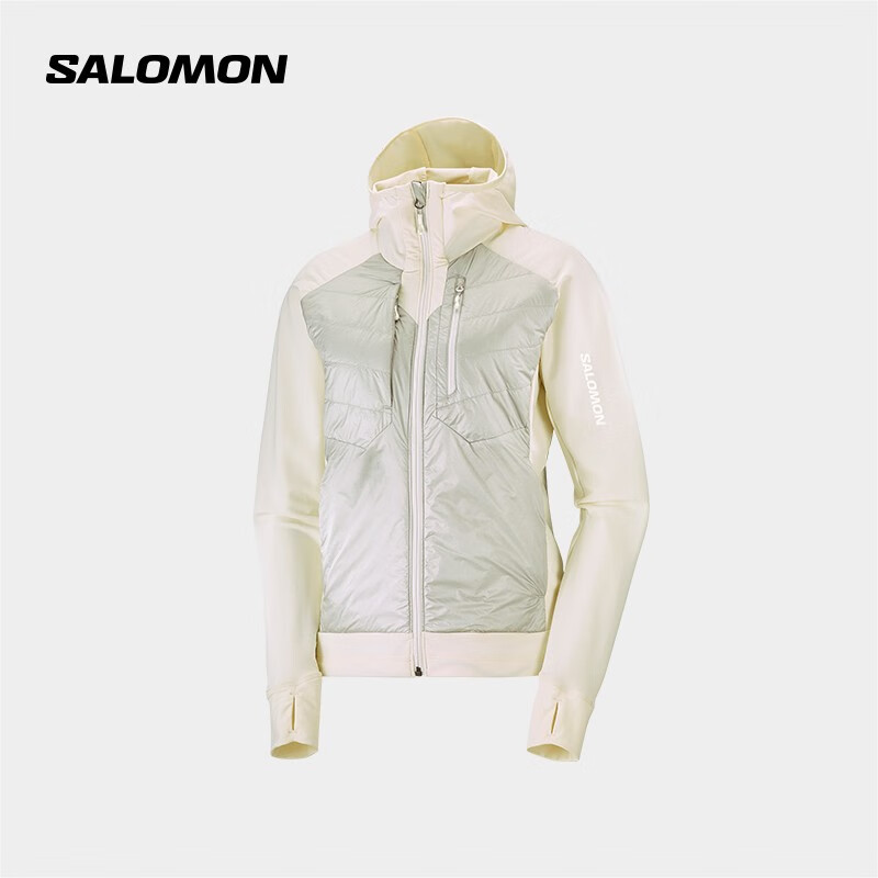 萨洛蒙（Salomon）女款 户外运动休闲轻量防风保暖棉服外套 ELIXIR HYBRID HD INSUL 香草色 C21087 S