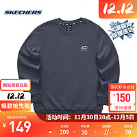 斯凯奇（Skechers）卫衣款秋季学院风多巴胺穿搭针织套头上衣男女款官网 奥德赛灰/026R M