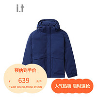 izzue it 款宽松连帽羽绒服外套潮流街头ZDNU02L BLX/蓝色 2XL