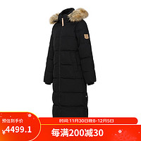 FJALLRAVEN北极狐白鹅绒羽绒服长款女过膝修身到脚裸外套09182255 550黑色 AL