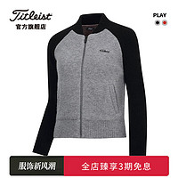 Titleist泰特利斯高尔夫服装女士针织外套23冬季PLAY女装保暖立领羊毛夹克 黑色 L