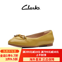 Clarks其乐优雅系列女鞋鞋子女芭蕾舞鞋通勤单鞋 黄色 261722224 35.5