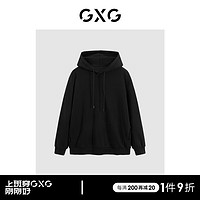 GXG 男装 商场同款多色休闲加绒连帽卫衣 23年冬季GEX13126604 黑色 185/XXL