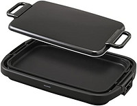 IRIS OHYAMA 愛麗思歐雅瑪 電熱盤 大型 寬型 盤子 2 塊 烤肉 平面 帶蓋子 SWHP-012-B 黑色