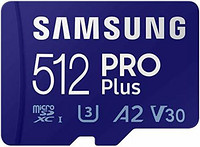 SAMSUNG 三星 PRO Plus microSD， 512GB UHS-I，C10，U3，V30，A2 MB-MD512SA