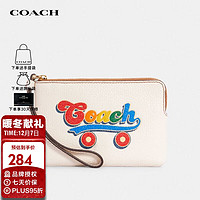 COACH 蔻驰 女士Corner字母卡通卡包钱包白色C4573 IMCAH