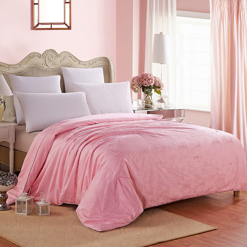 恒源祥蚕丝被子秋冬加厚保暖100%桑蚕丝被芯单双人春秋四季被褥 豪华蚕丝被（粉色） 200*230cm 总重7斤