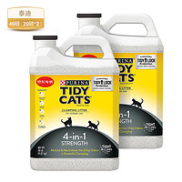 TidyCats 泰迪 TIDY CATS 抑氨除臭四合一结团猫砂40磅9.07kg*2 美国进口膨润土猫沙京东定制