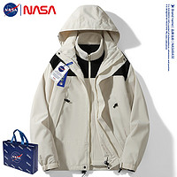 NASA冲锋衣夹克男女款秋冬季三合一户外登山防水防风棉服外套