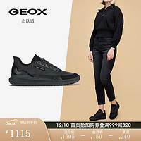 GEOX杰欧适女鞋冬系带圆头舒适简约时尚休闲鞋D26UNB 黑色C9999 38