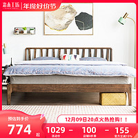 治木工坊 全实木床1.8米北欧风简约现代橡木双人床卧室1.5米成人床