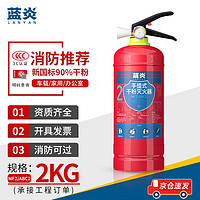 LANYAN 蓝炎 手提式干粉灭火器2kg家车用灭火器消防器材 MFZ/ABC2